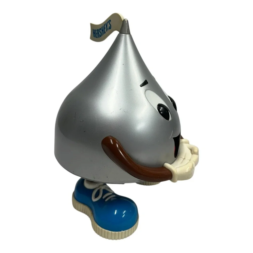 Vintage 1995 Hershey's Kisses Candy Dispenser Silver Blue Shoes